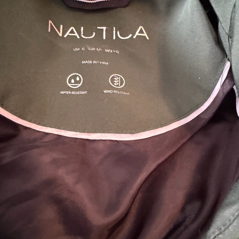Nautica Forest Green Puffer Jacket with Faux Fur Hood - Picture 4 of 5